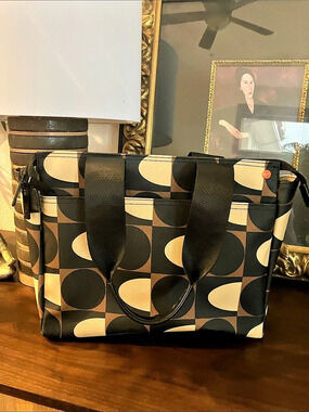 Orla Kiely Geometric Tote in Black & Brown